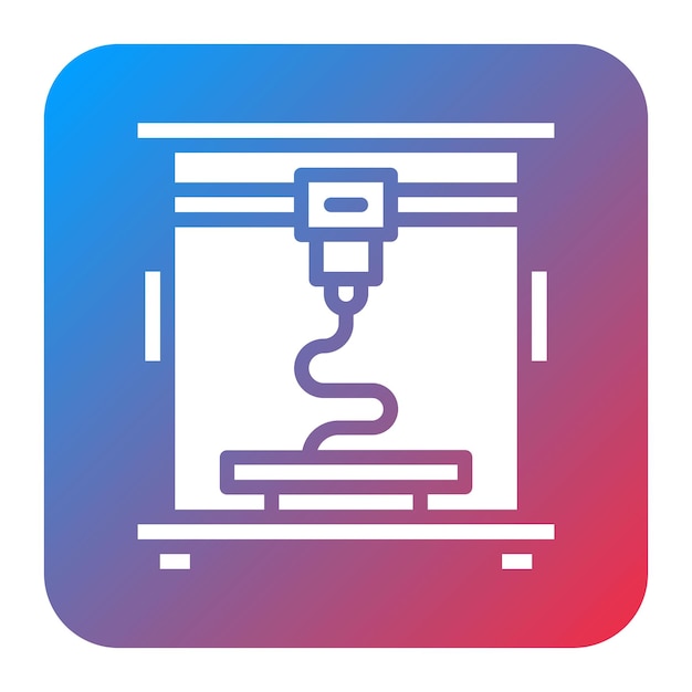 3d printer icon vector image can be used for additive maufacturing