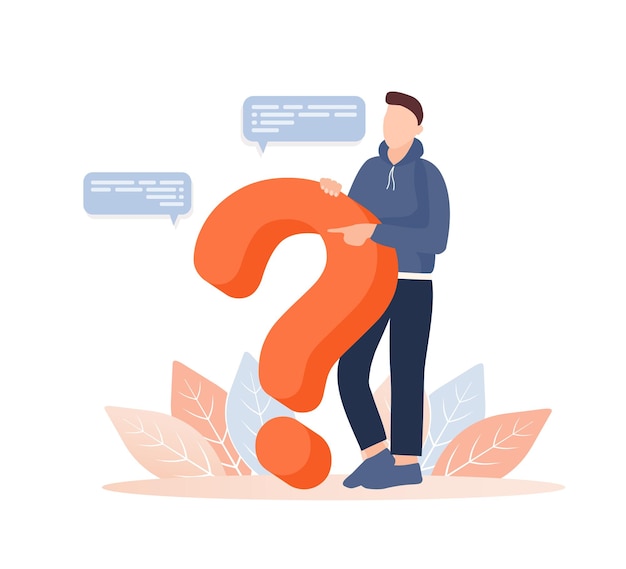 3d question people for landing page design Flat vector illustration People communicate