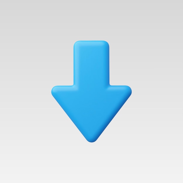 3d realistic down arrow vector illustration