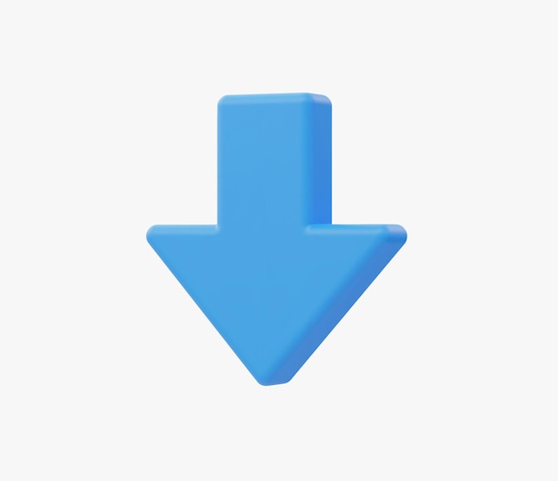 3d realistic down button vector illustration