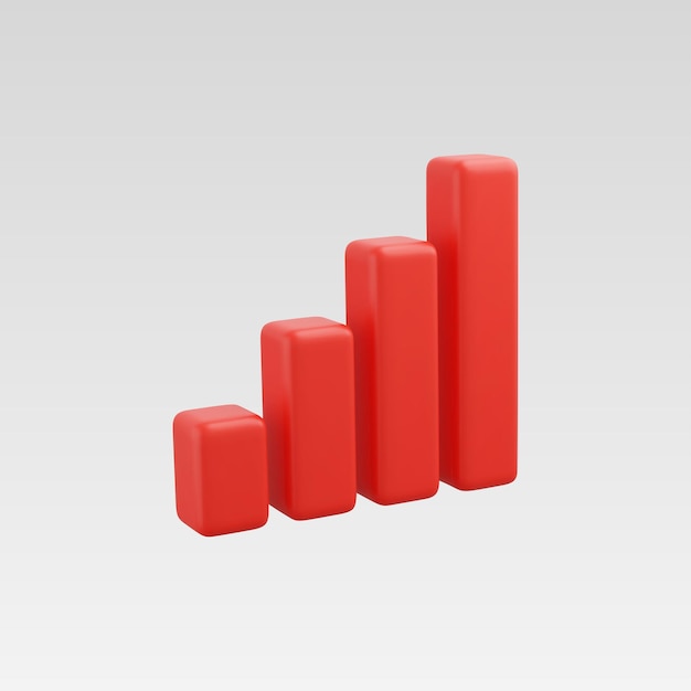 3d Realistic Graph chart vector illustration