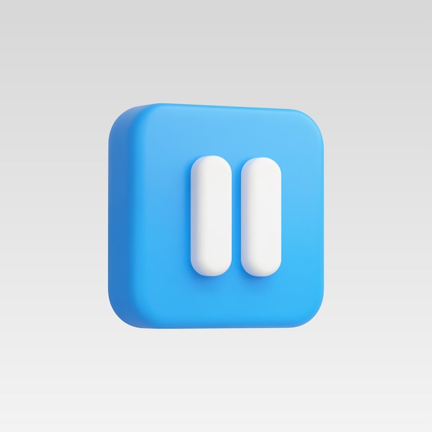 3d Realistic Pause Icon vector illustration