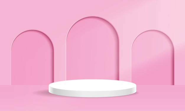 3d realistic product stage scene or 3d podium background using minimal pink color