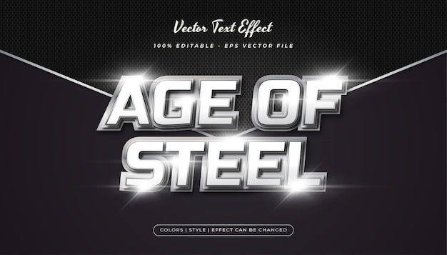 3d realistic text style with embossed effect in metallic concept