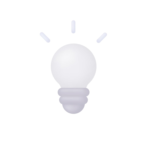 3d Realistic yellow lightbulb vector illustration