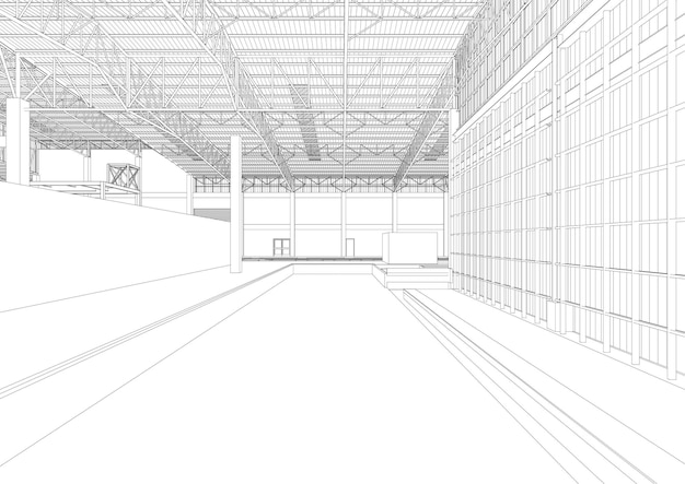3d-renderöity kuvitus rakennusprojektista