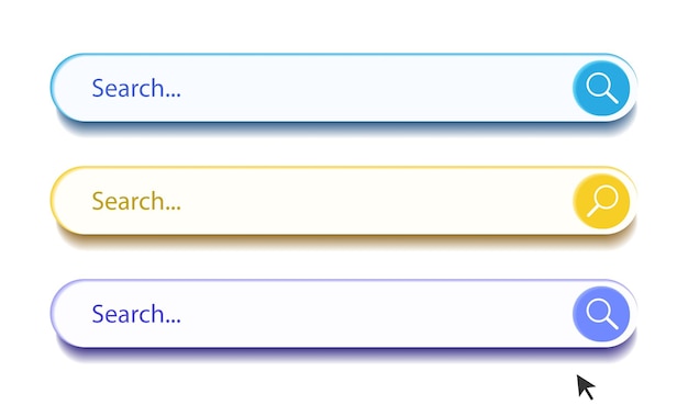 3d search bar Internet browser engine set isolated