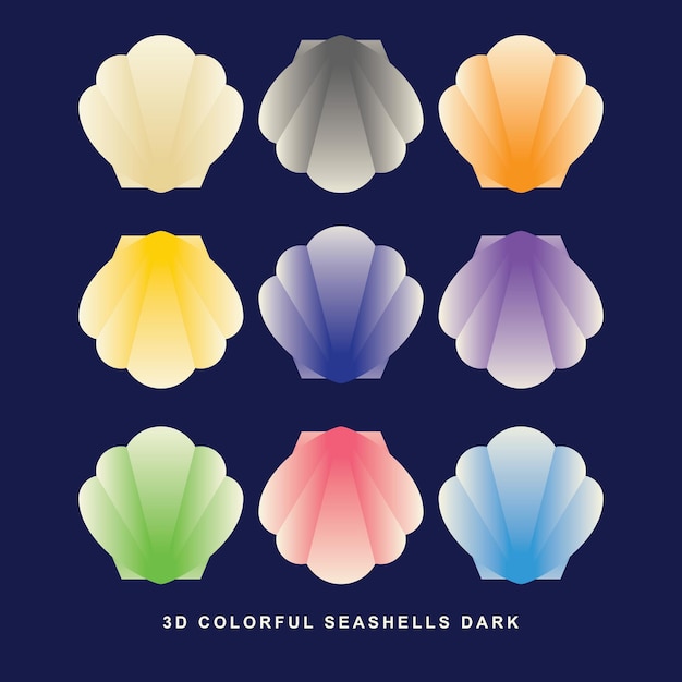 3D Seashell Dark Design Pack