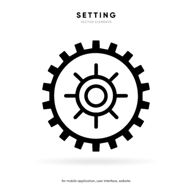 3d setting icon tools cog gear help sign isolated on white background stock vector for ui ux