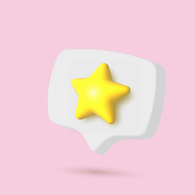 3d speech bubble with yellow star for online social communication on applications Vector