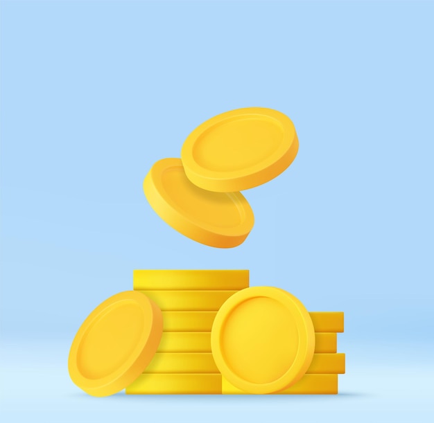 3d stack of gold coins icon