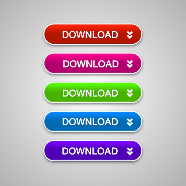 3d style download button icon design