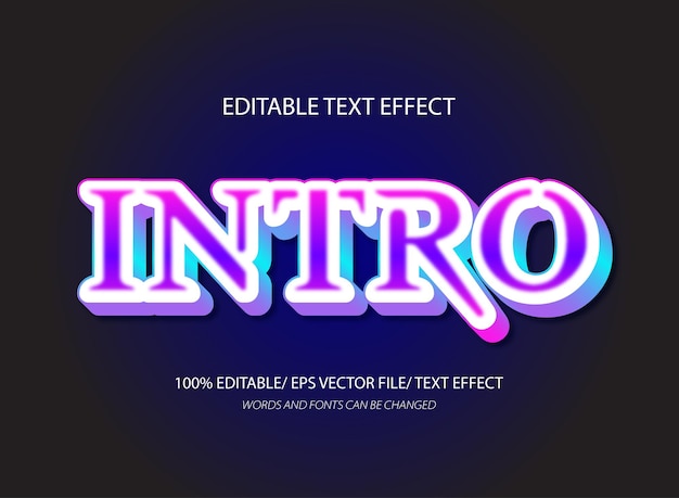 3d style intro editable text effect