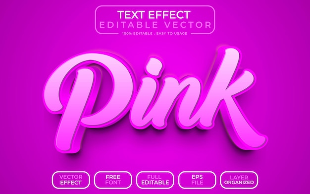 3D-tekstiefekti Pinkki