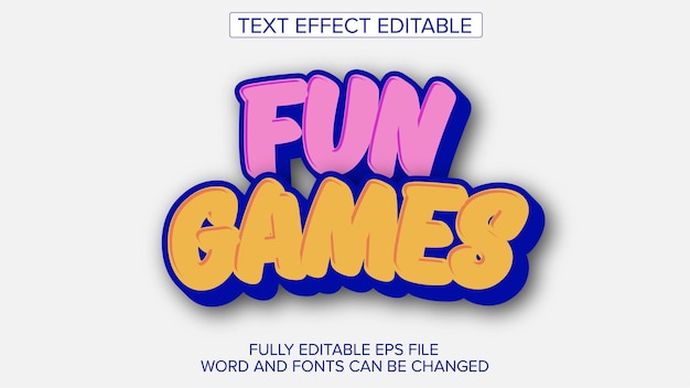3d text effect cartoon vector editable