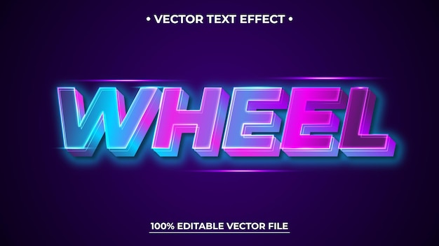 3d text effect editable text style effect with colorful light theme