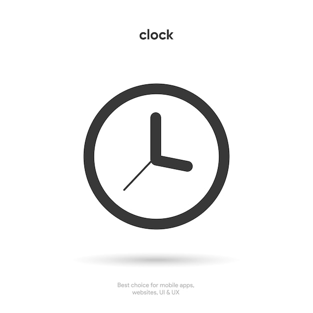 3d time and clock icon Clock icon in trendy flat and line style isolated on background Icons for