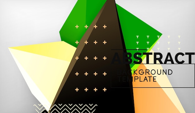 3d triangle geometric background design modern poster template