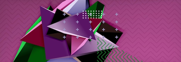 3d triangular vector minimal abstract background design