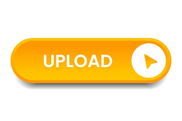 3D upload download button icon Upload icon Down arrow bottom side symbol Click here button Save