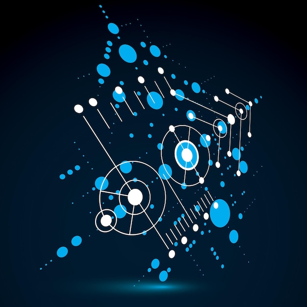 3d vector abstract blue background created in bauhaus retro style. dimensional modern geometric composition can be used as templates and layouts.