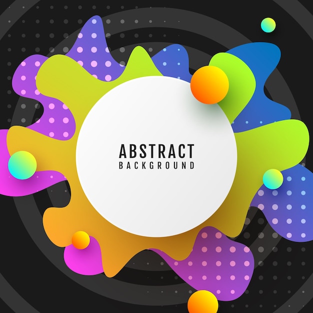 3d white circle background overlap layer on black space with colorful waves shape effect decoration