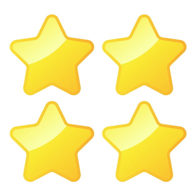 4 Gold Stars Vector Illustration