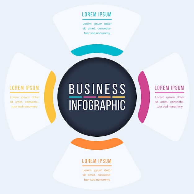 4 Options Infographic circle design 4 steps objects elements or options business information