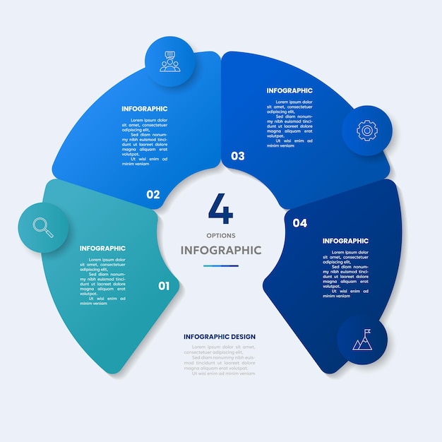 4 steps business circle infographic timeline with icons