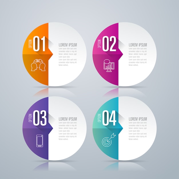 4 steps business infographic elements for the presentation