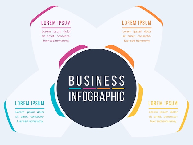 4 steps infographic design 4 steps objects elements or options infographic business information