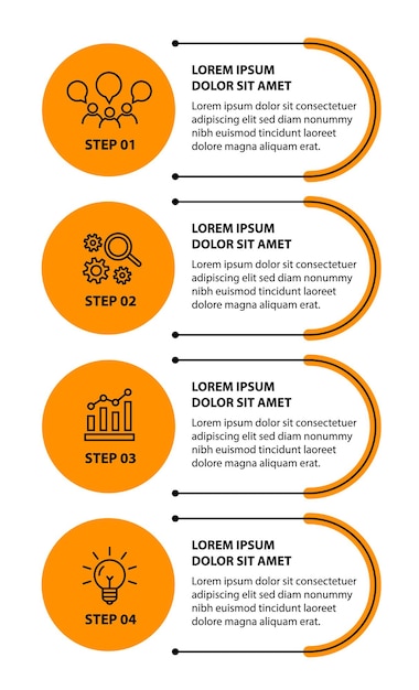 4 steps infographic flowchart design template