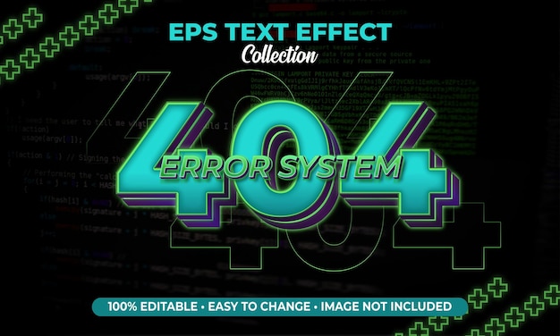 404 error system neon effect