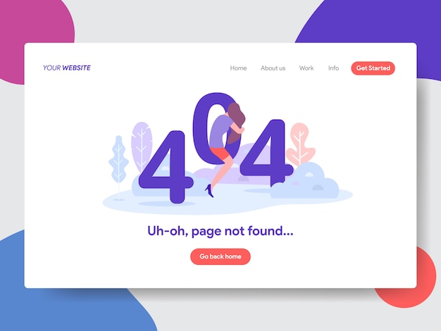 404 Virhesivu Ei löydy -kuvitus