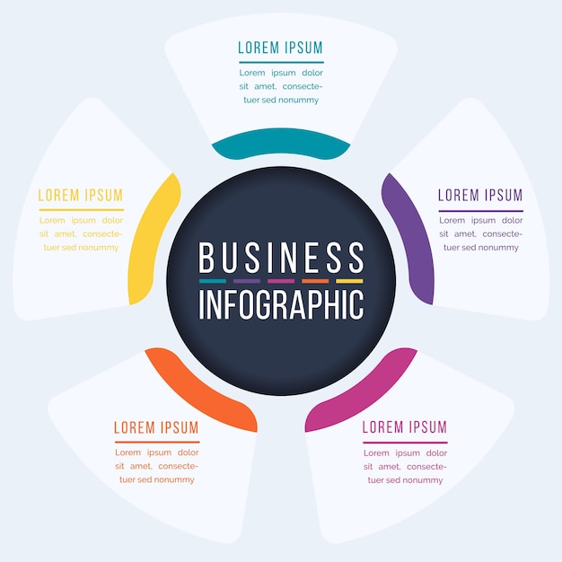 5 options infographic circle design 5 steps objects elements or options information business info