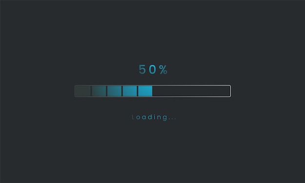 50 percent futuristic dark blue progress loading bar loading bar process of indicators