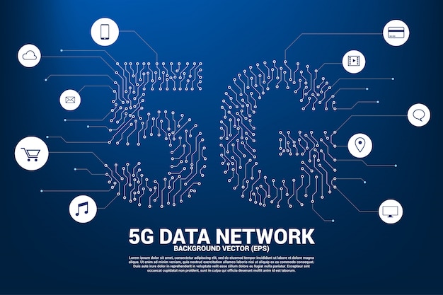 5G-mobiiliverkko piste- ja viivapiirilevytyylistä