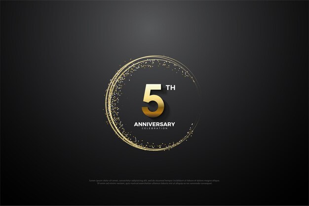 5th Anniversary with golden sand that forms imperfect circles.