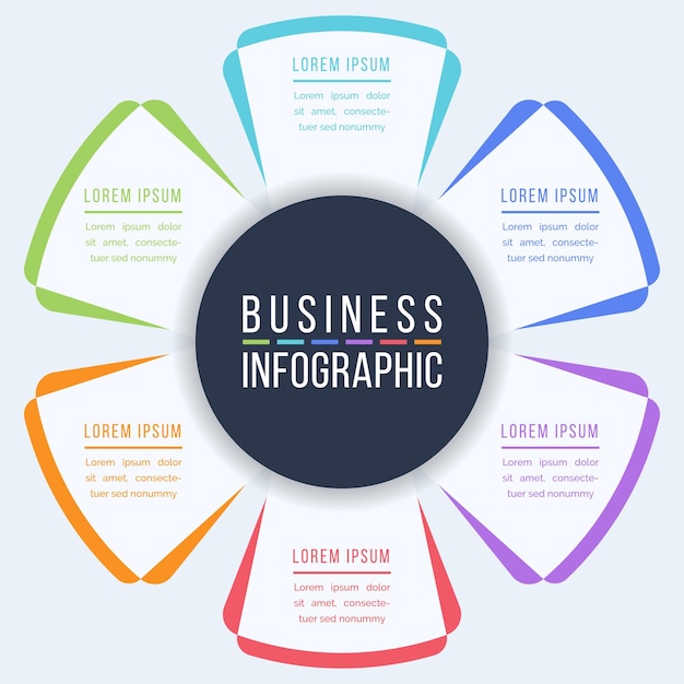 6 Options Infographic design 6 Steps objects elements or options business information template