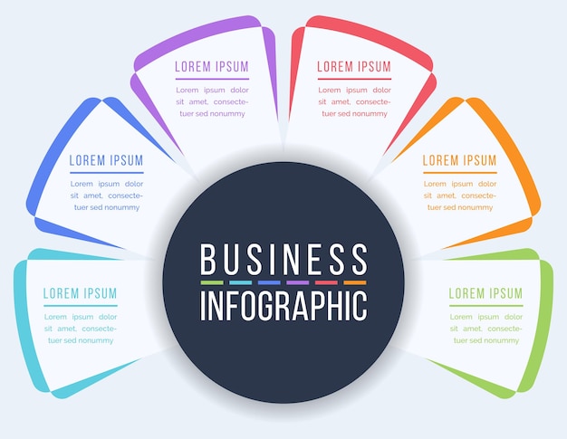 6 Options Infographic design 6 Steps objects elements or options business information template
