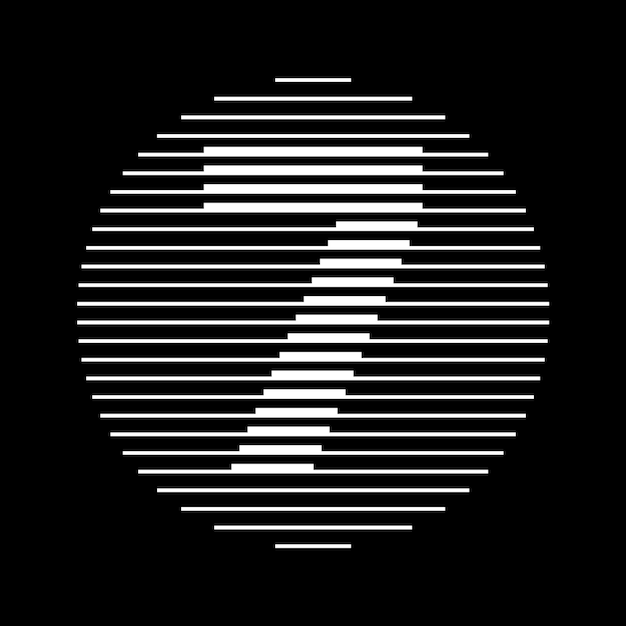 7 Seven Number Round Line Abstract Optical Illusion Stripe Halftone Symbol Icon