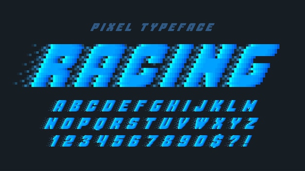 8bit colorful alphabet with logo design