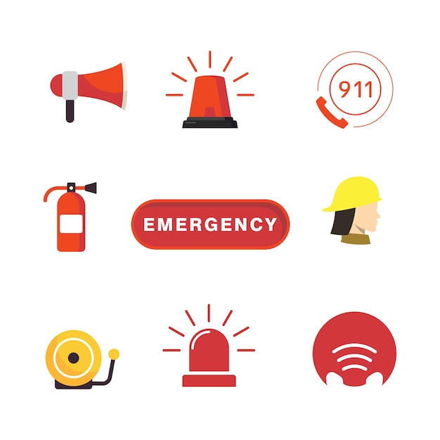 911 Emergency Vector icon design illustration Template