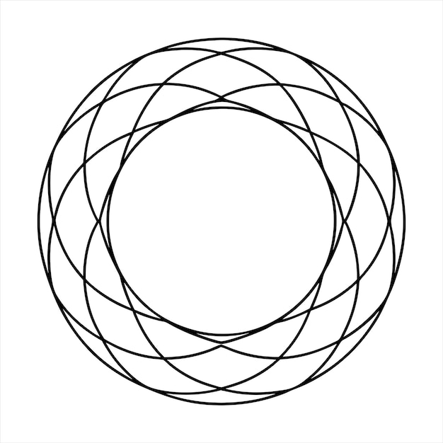 A abstract circular design line art vector illustrationmandala design on white background