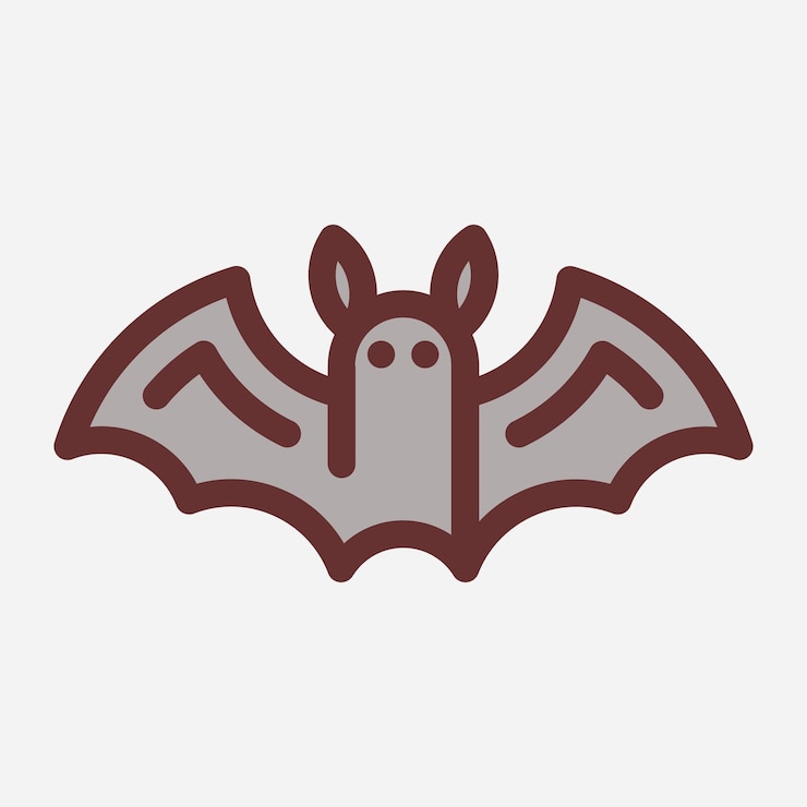 Vektori a bat with a brown and red face and a brown background