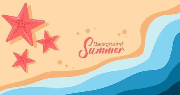 a beach scene with starfish and a beach scene