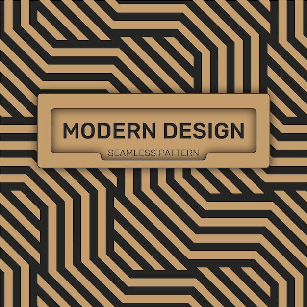 A black and gold pattern that says modern design.