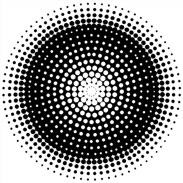 a black and white circle with circles and a white background