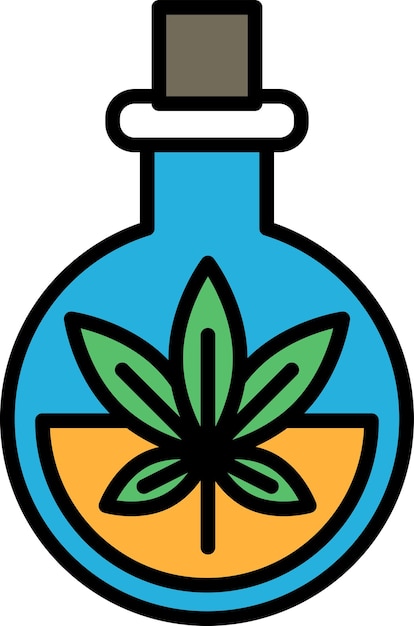 A black and white drawing of a bottle of marijuana
