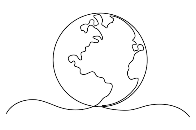 a black and white drawing of a globe with the words earth and the words earth
